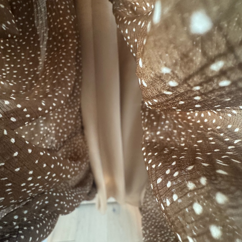 Vince Starry Dot Brown Long Sleeve Dress - Picture 8 of 9